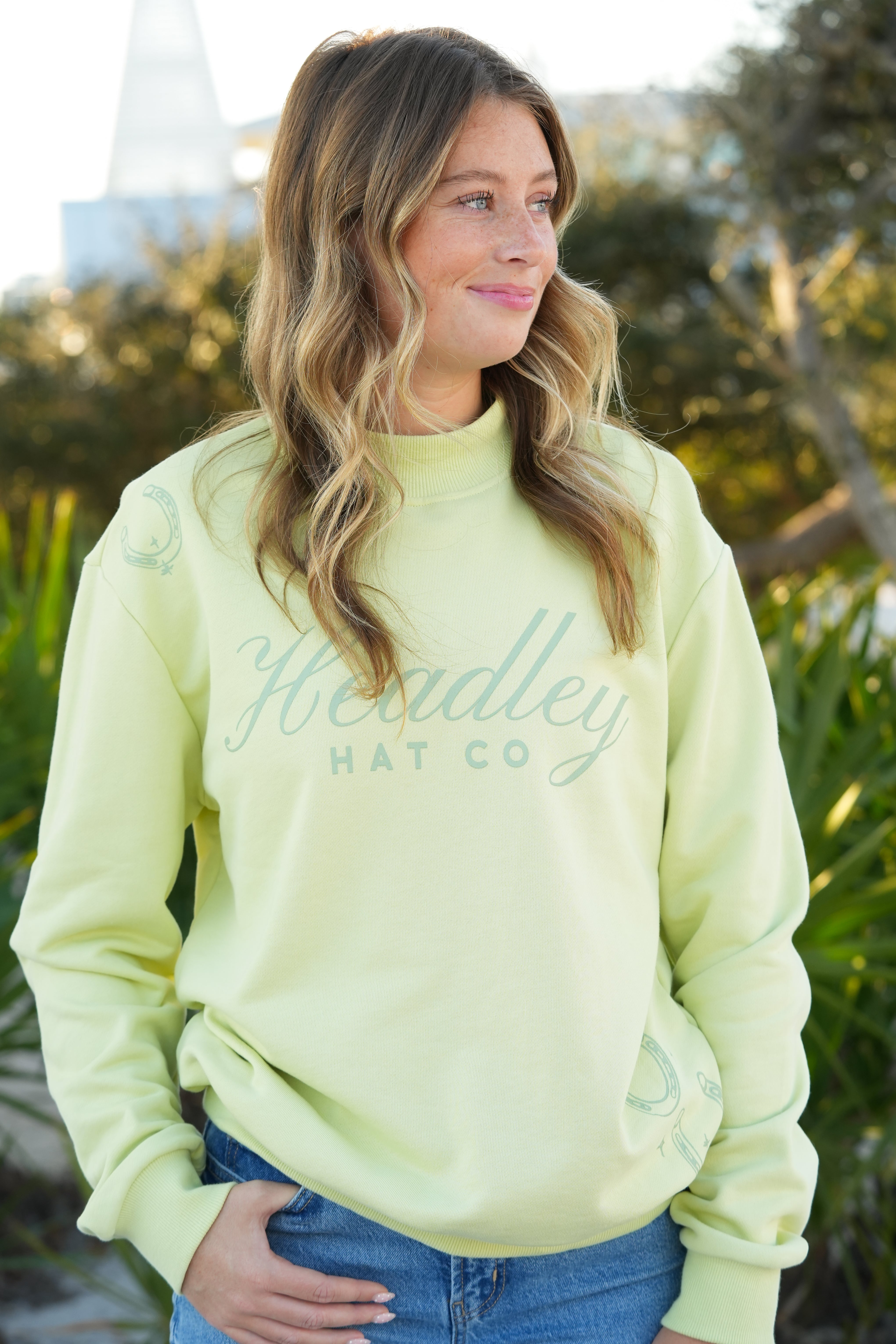 Lime Mock Neck Sweatshirt