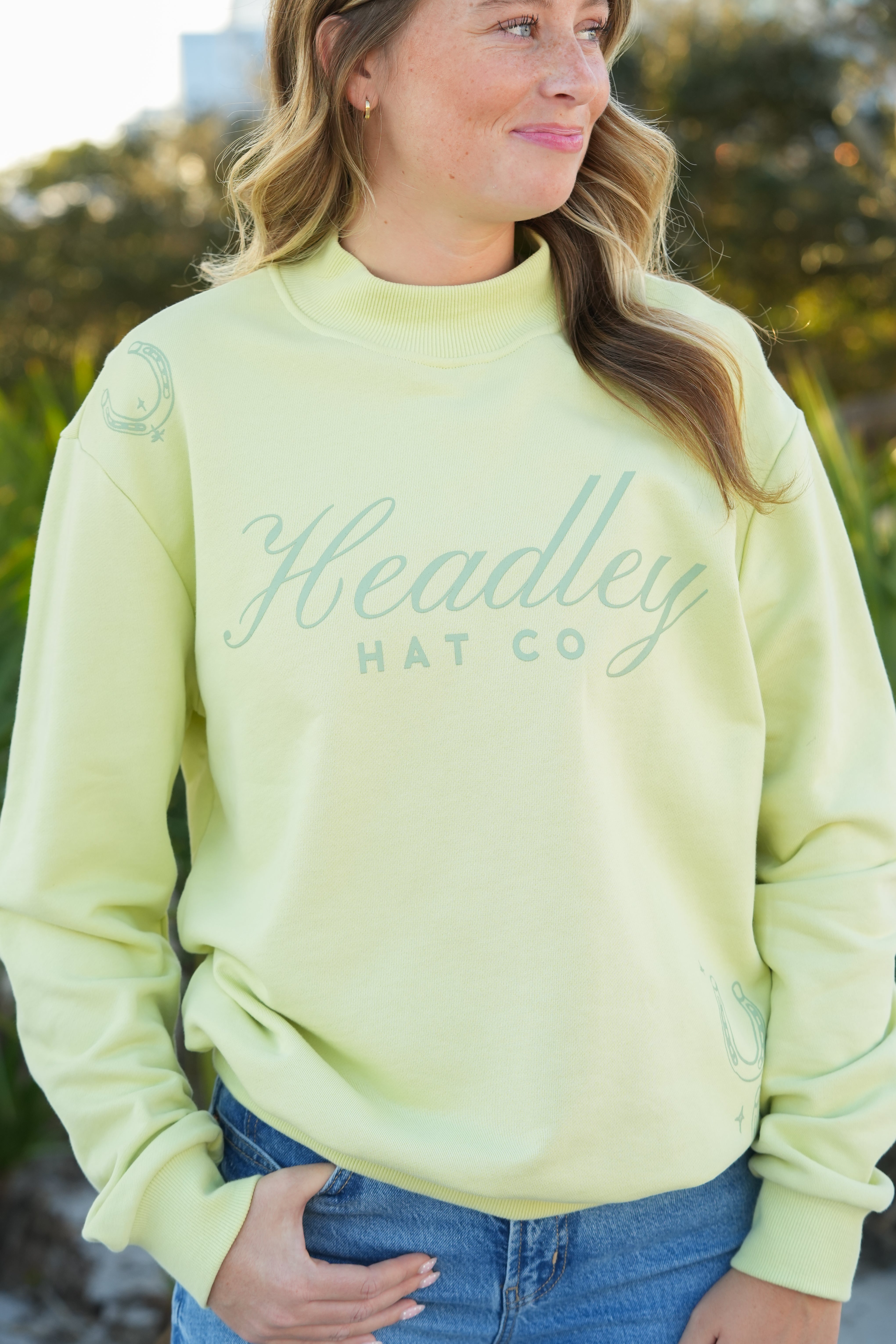 Lime Mock Neck Sweatshirt