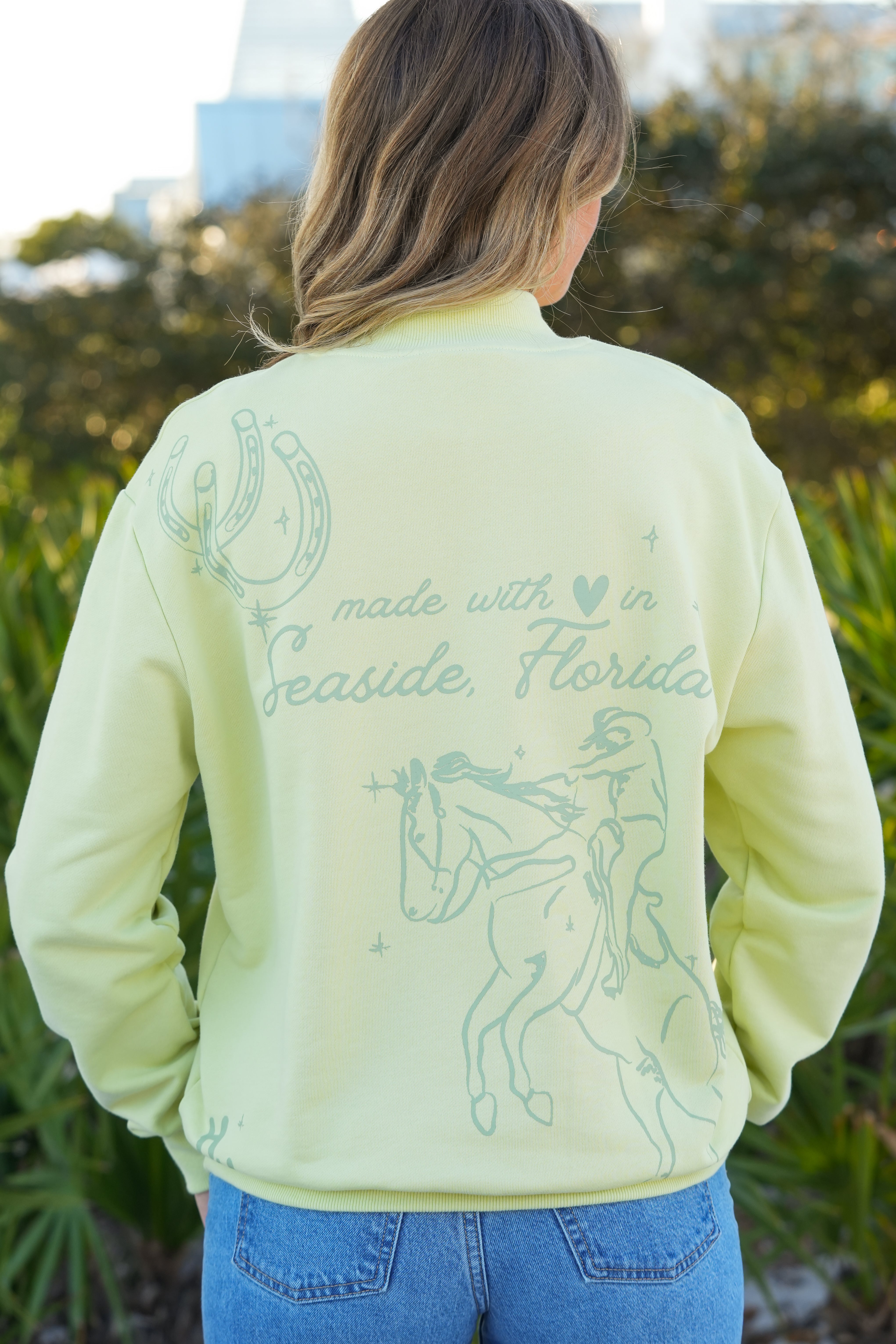 Lime Mock Neck Sweatshirt