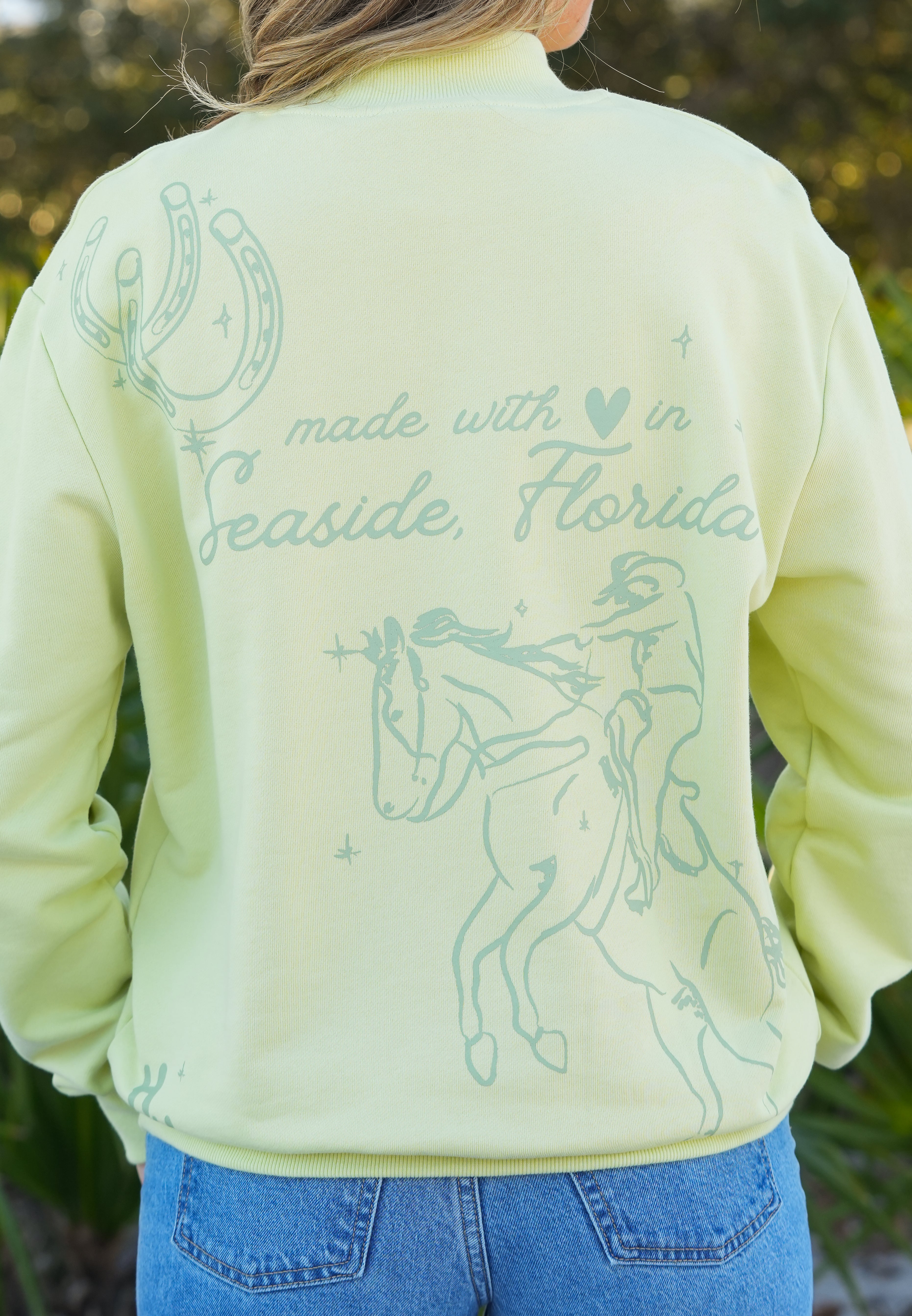 Lime Mock Neck Sweatshirt