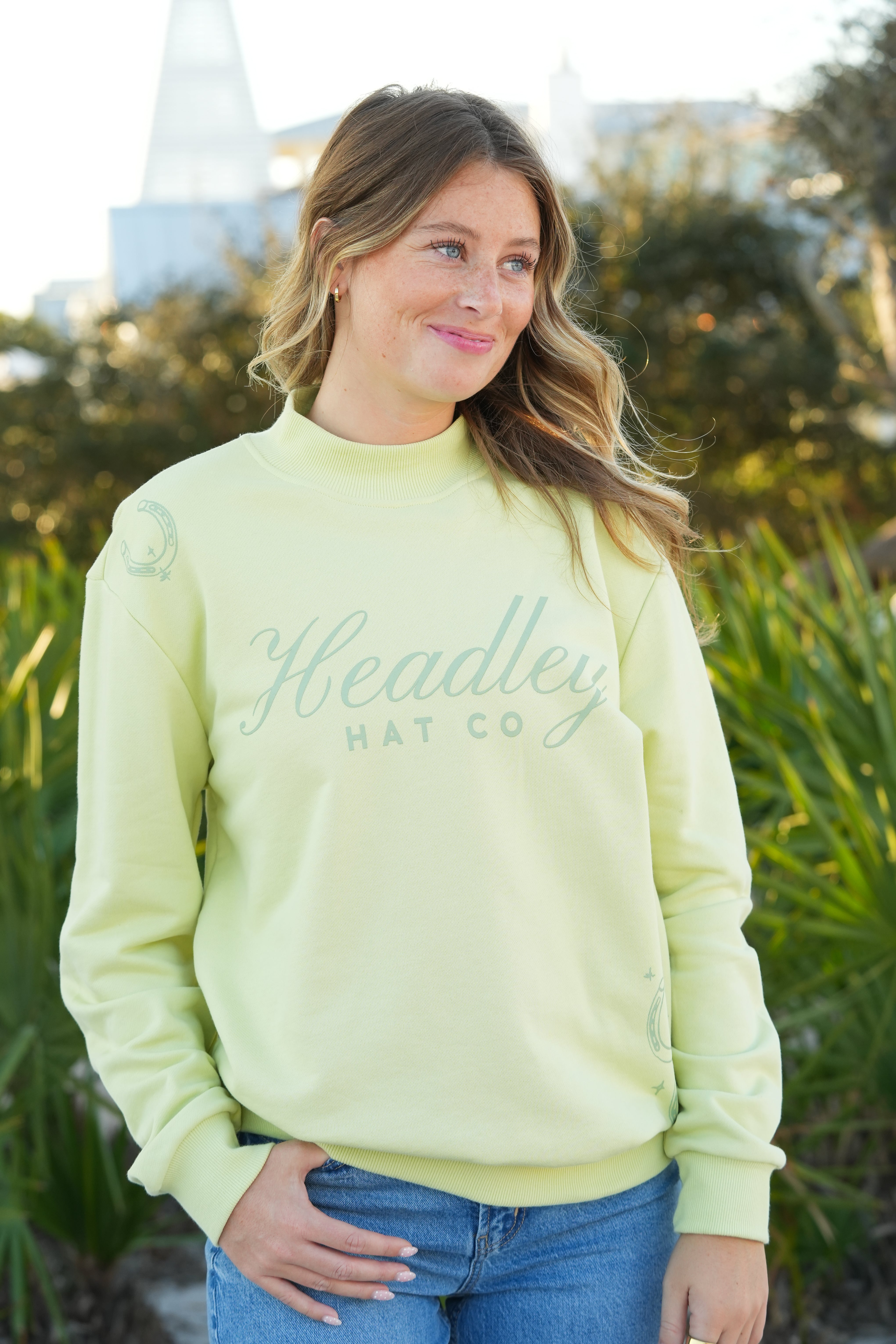 Lime Mock Neck Sweatshirt