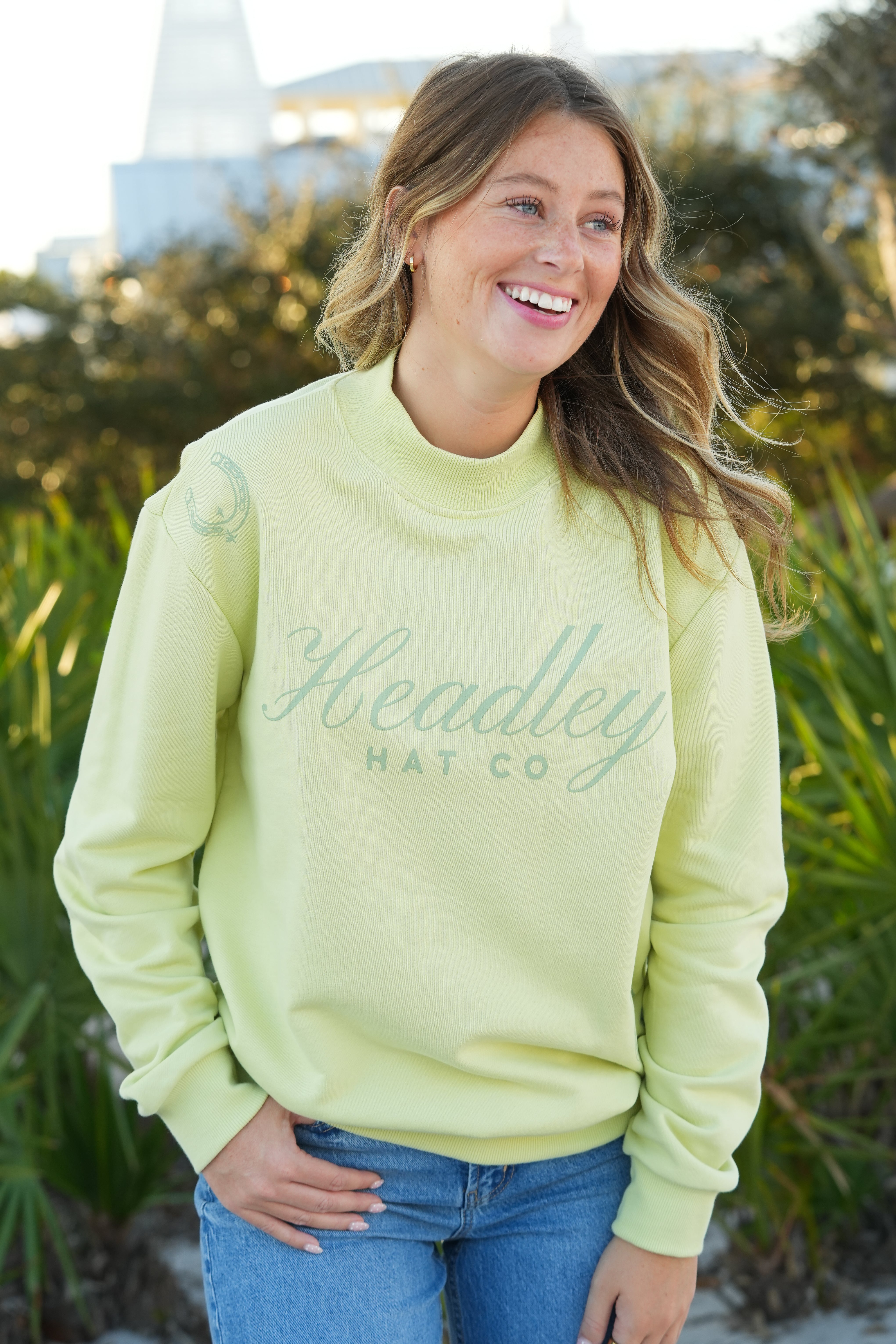 Lime Mock Neck Sweatshirt
