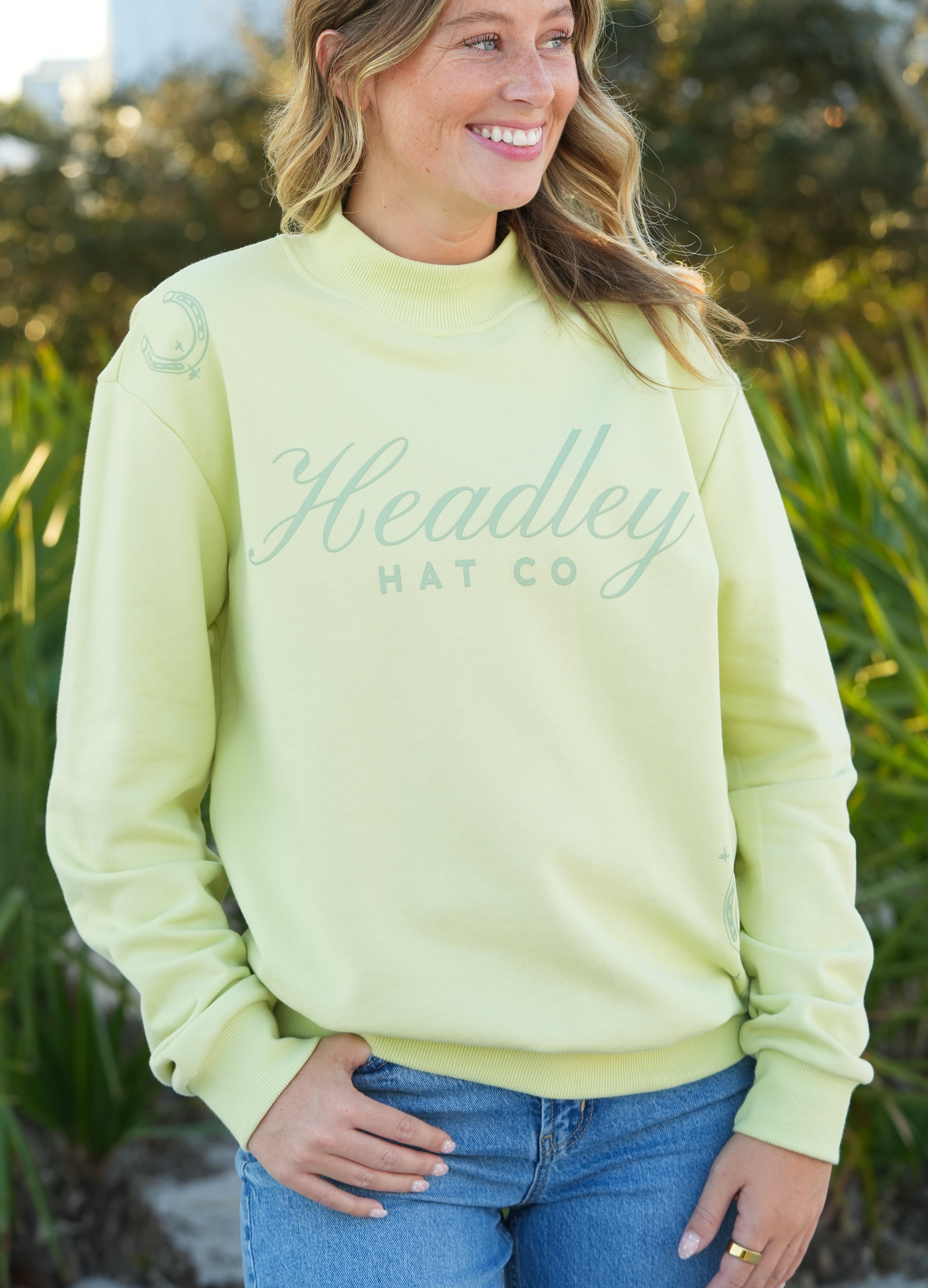 Lime Mock Neck Sweatshirt