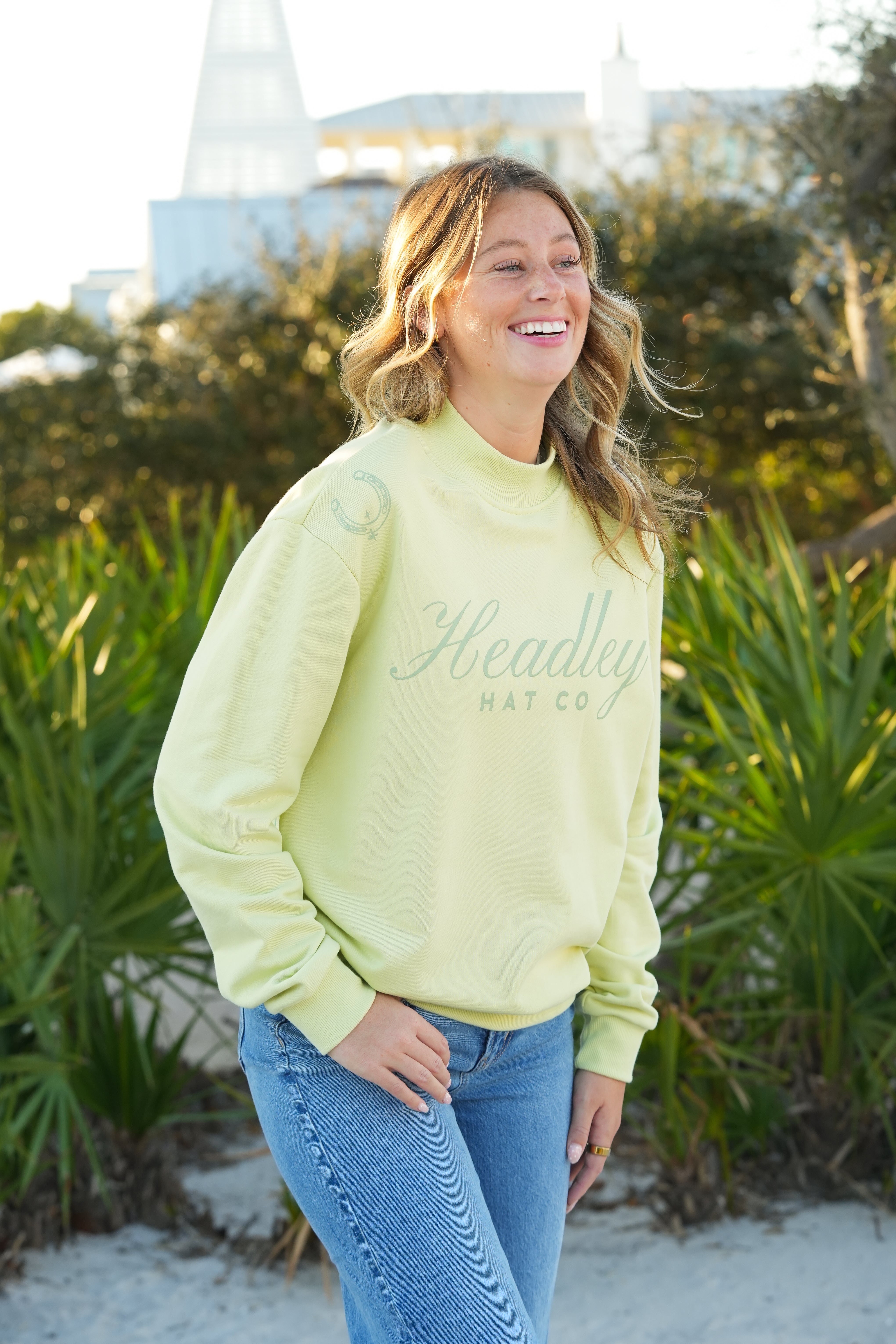Lime Mock Neck Sweatshirt