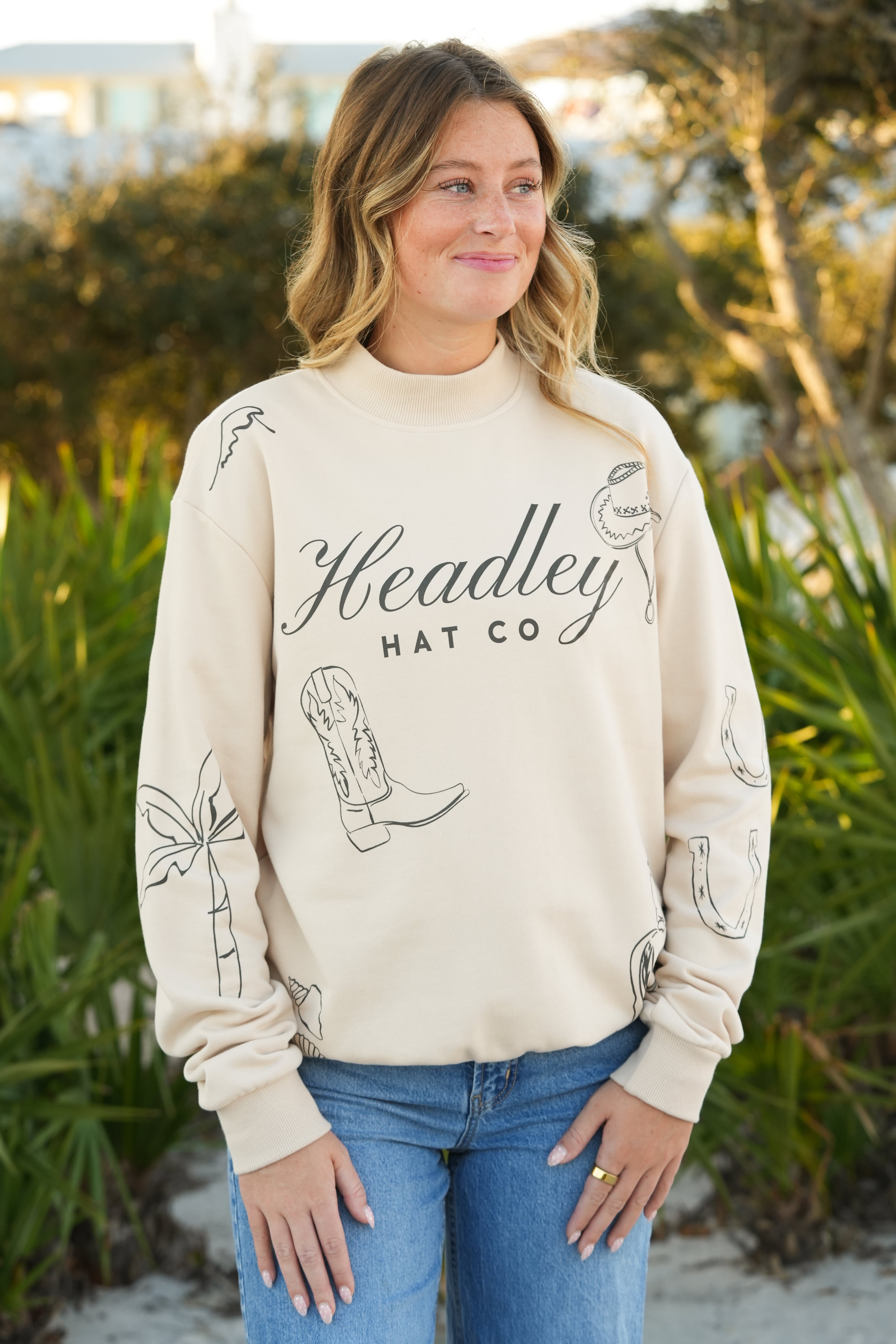Tan Mock Neck Sweatshirt