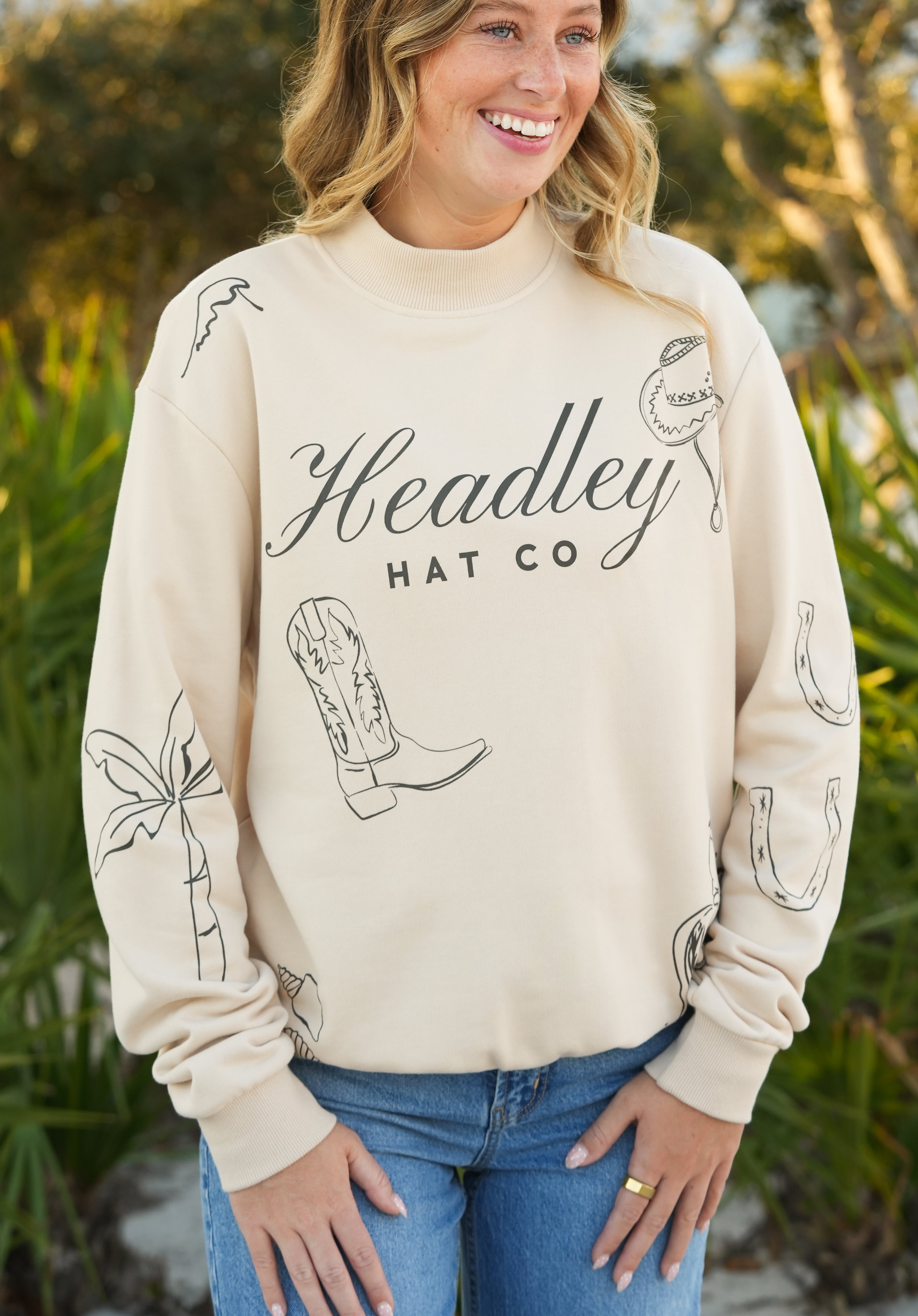 Tan Mock Neck Sweatshirt