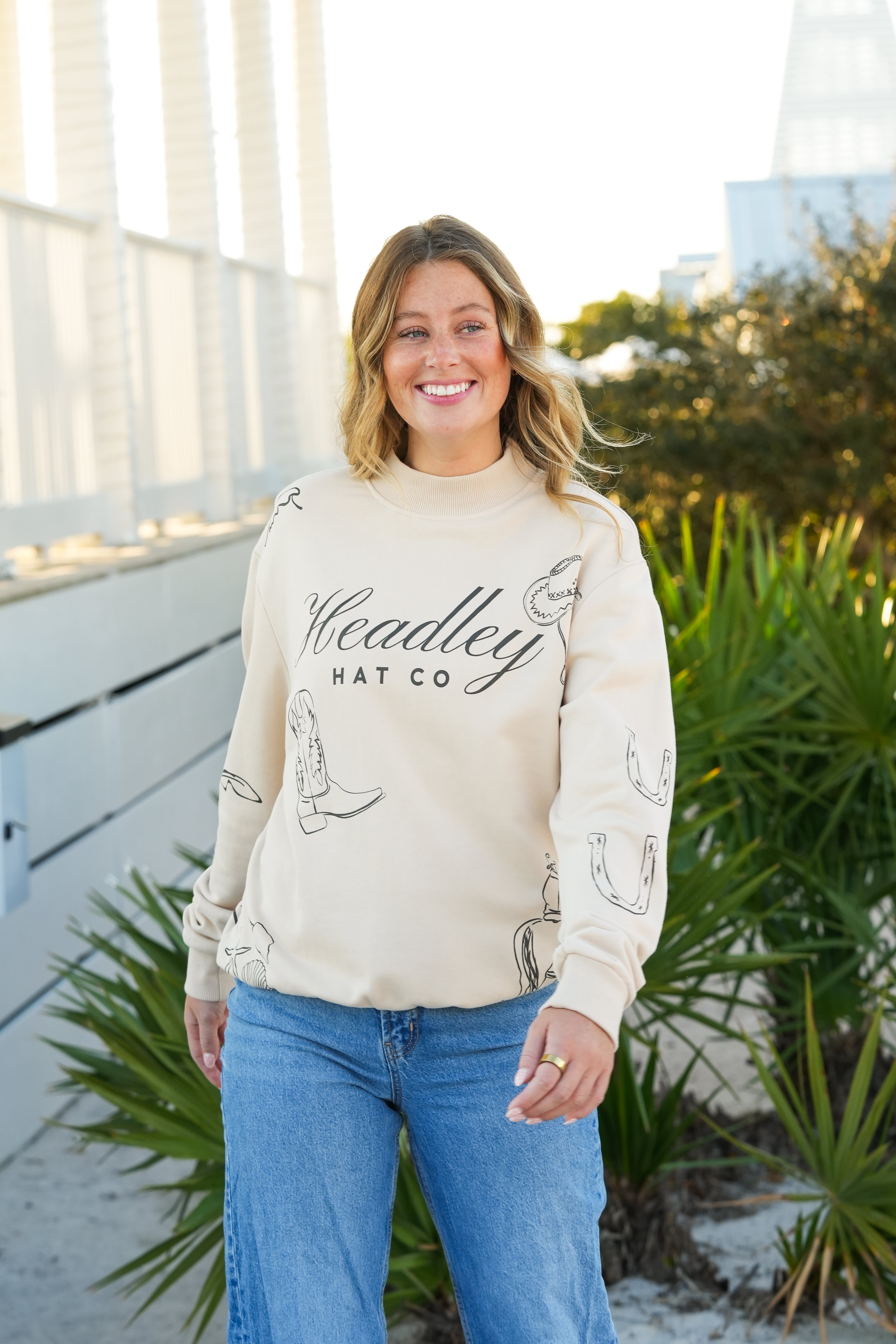 Tan Mock Neck Sweatshirt
