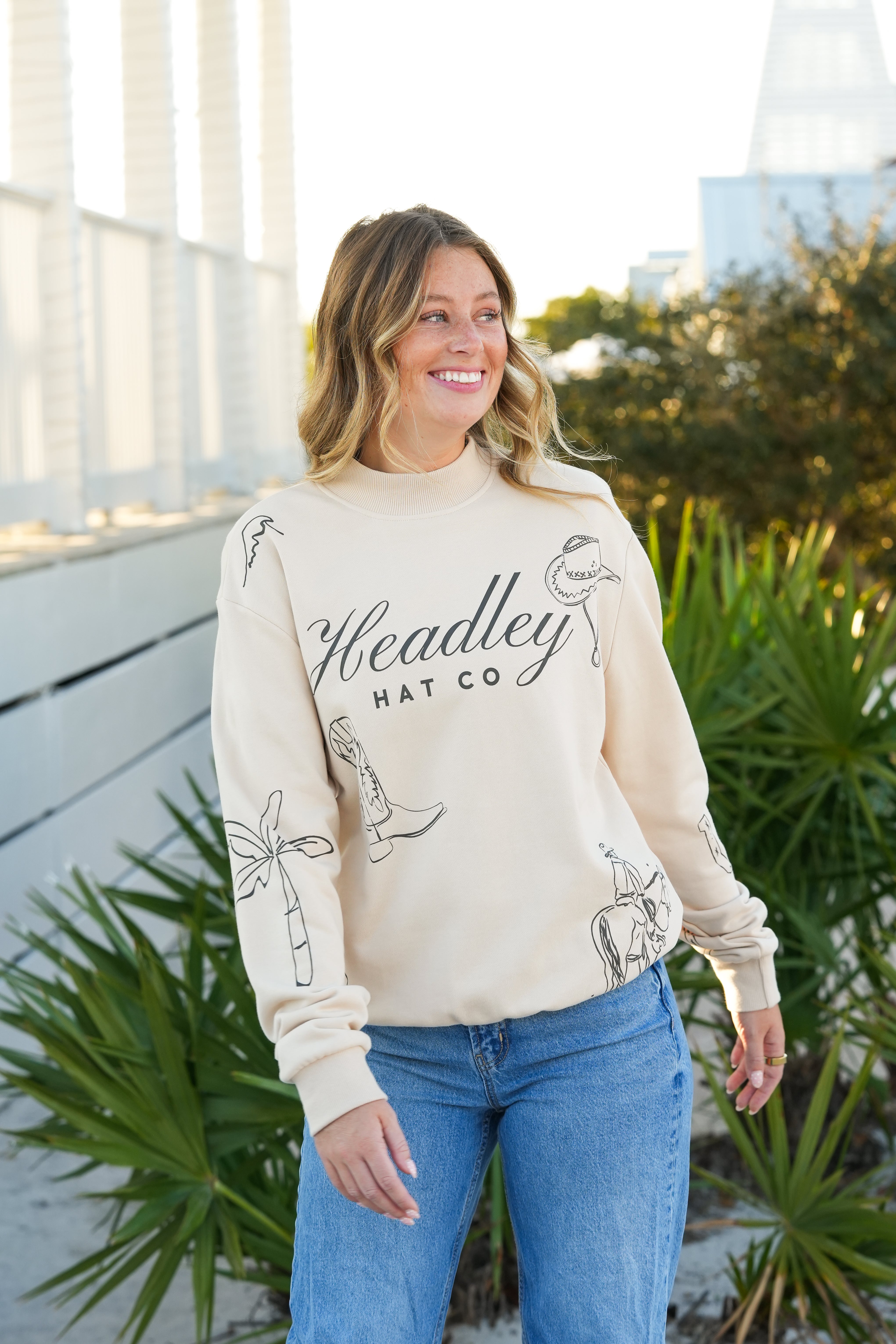 Tan Mock Neck Sweatshirt