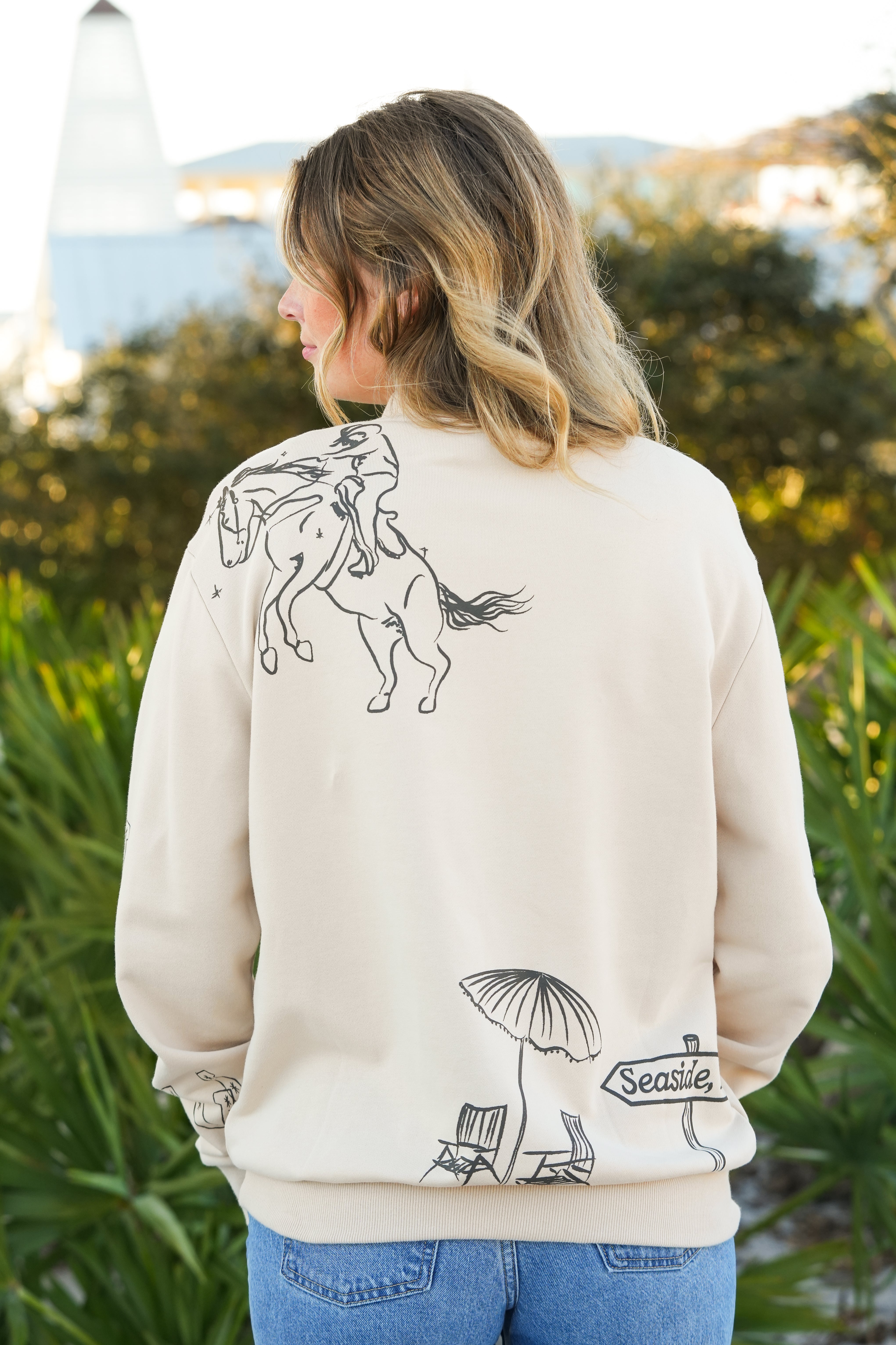 Tan Mock Neck Sweatshirt